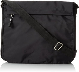 This Derek Alexander black nylon crossbody handbag is your perfect companion for walks or on-the-go adventures. With multiple zippered pockets and compartments, it keeps your belongings organized and within reach. The fully adjustable strap ensures comfortable shoulder-wearing, expertly crafted for convenience and practicality.
