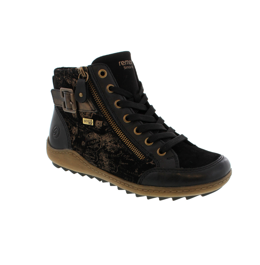 Step into comfort and style with these Black Remonte suede leather lace-up boots! Featuring a clever mix of laces and a handy zipper, they’re easy to slip on and off while giving your feet the perfect fit. The flexible, grippy sole keeps you steady, and the padded removable insole adds cozy support. Plus, with a roomy comfort width, your toes can wiggle freely all day long. These boots aren’t just shoes—they’re your new favorite go-to for effortless cool!