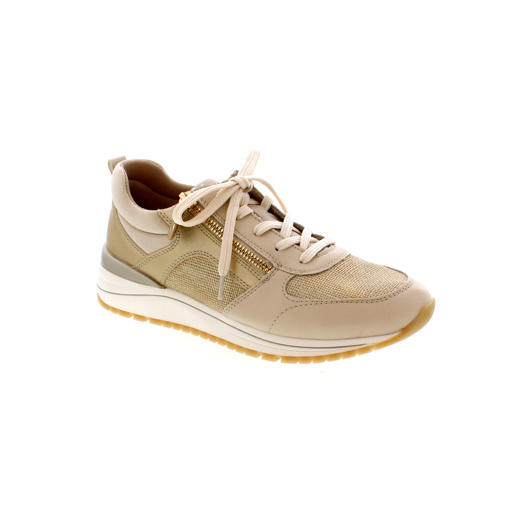 Remonte R3702-61 sneakers are designed with a leather and textile upper. A lace-up front and side zipper ensure easy off/on, and a removable SoftFoam insole provides the right support and comfort. A small wedge heel adds perfect lift on a gripped sole for traction.