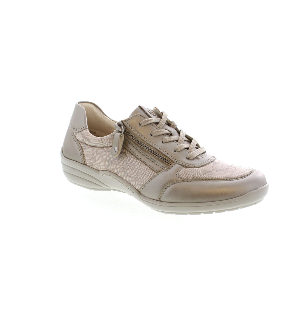 This sneaker from Remonte is fashion-forward and keeps your feet comfortable all day. With a lace-up front for a customizable fit and removable footbed - you're ready to tackle your day!