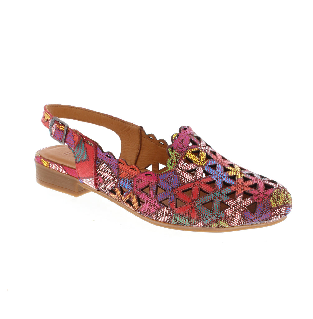 Simplify your shoe collection with Everly Raquel-01. These leather shoes feature a slingback design with a buckle closure and almond toe. With a low block heel and foam midsole, they offer all-day comfort.