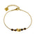The Hackney Nine Rio combines luxury with natural elegance. This snake-skin textured bracelet features stunning Tiger's Eye stone charms paired with 18 karat infused gold accents, creating a sophisticated piece that bridges contemporary design with earthy sophistication.