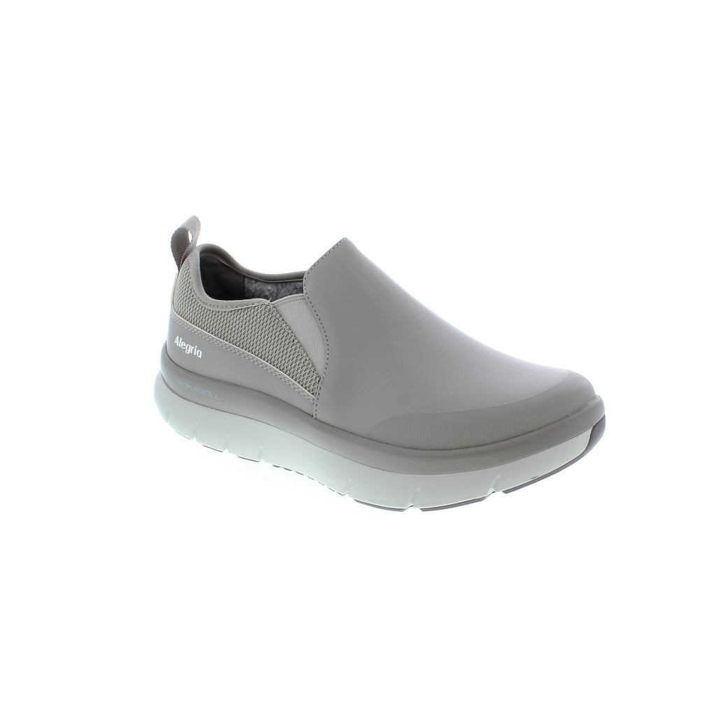 The Alegria Shift Lead slip-on sneaker features a Vegan leather upper, dual elastic gore panelling, padded collar, seamless printed mudguard, pull tab for easy on-and-off, removable footbed, and built-in arch support. Complete with a slip-resistant and non-marking outsole for all-day support and comfort, you'll love putting these shoes on day after day!