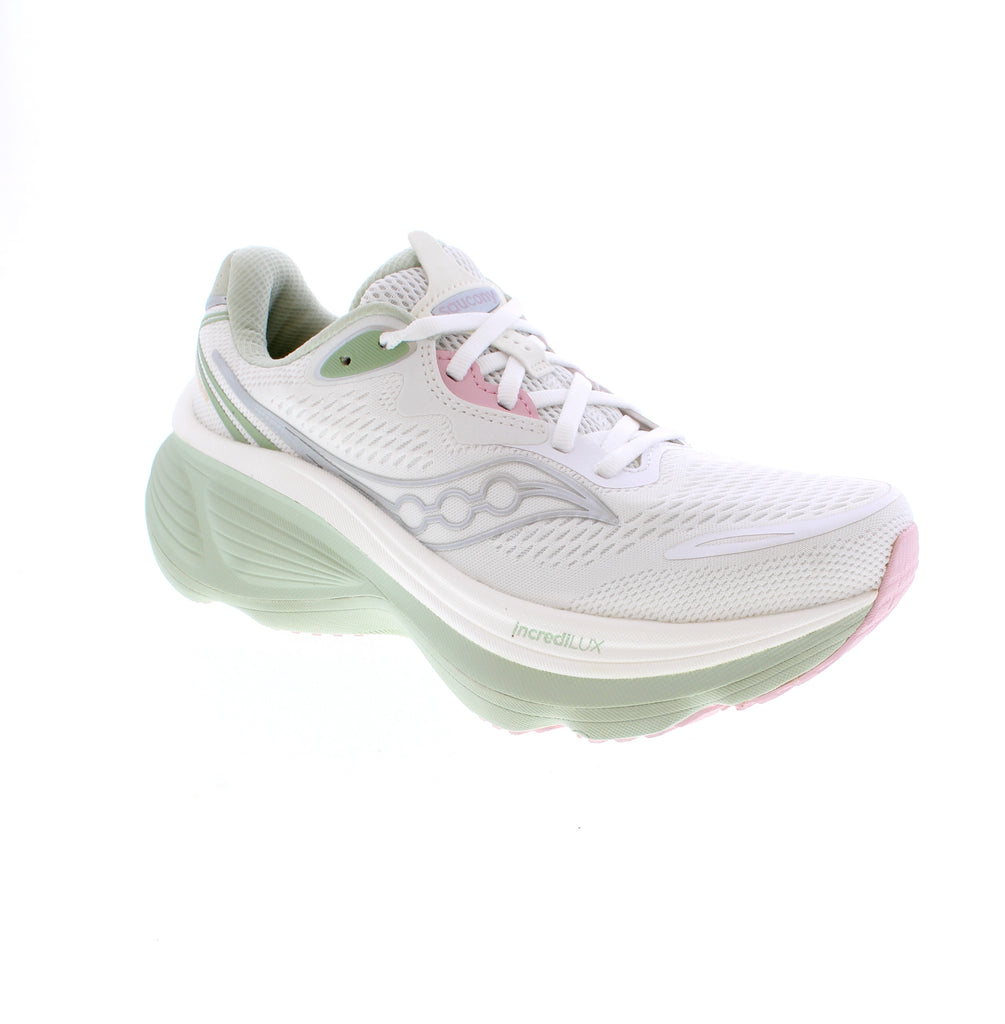 The Saucony Hurricane 26 in White delivers reliable comfort for everyday running and casual wear. Built with a breathable mesh upper, anti-bacterial footbed, and supportive foam midsole, this shoe keeps your feet fresh and cushioned mile after mile