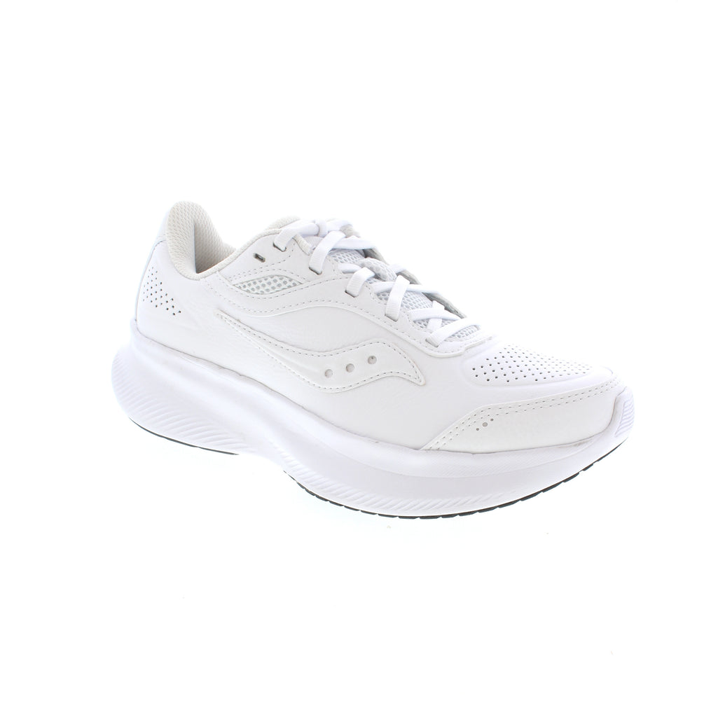 Experience exceptional comfort with the Saucony Integrity Metro. Designed for all-day wear, this walking shoe features enhanced VERSARUN cushioning that provides consistent softness and support. Its flexible traction ensures stability on various surfaces, while the secure fit keeps your foot comfortably in place. Combining timeless leather style with advanced comfort technology, the Integrity Metro is ideal for those seeking reliable performance and classic design in their everyday footwear.