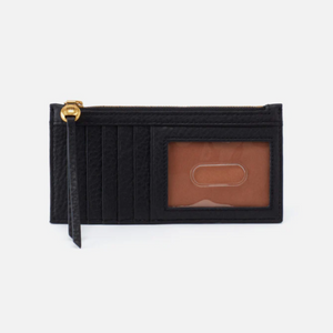 Carte is a credit card wallet with a zip pocket for cash, receipts and small essentials. Crafted in Velvet Pebbled Hide, this soft leather gets more beautiful over time.