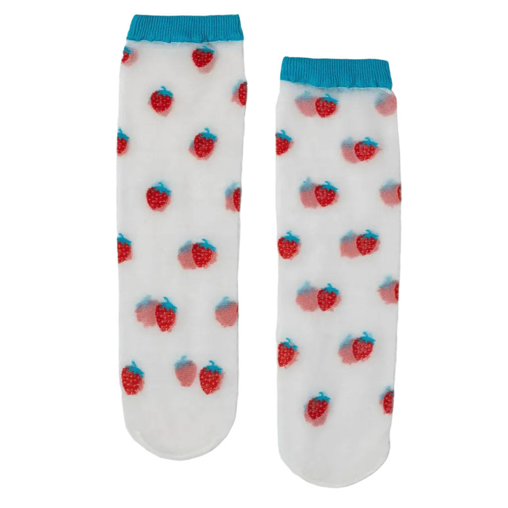 Unified Sheer Fruit Socks - Strawberry