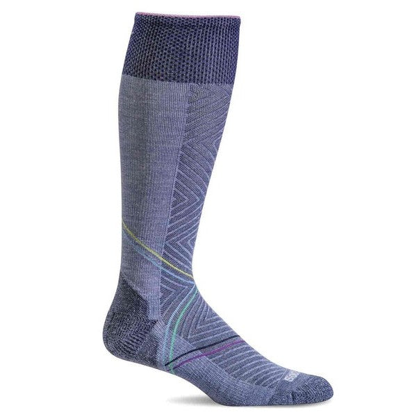 The Sockwell Pulse Knee-High - Lilac compression socks provide all-day relief and support for any outfit. With its unique design and advanced technology, these socks are perfect for those seeking comfort and style. Say goodbye to discomfort and hello to happy feet!