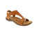 The Täōs The Show sandal in caramel features premium leather with adjustable halter and back straps for a secure fit. Light arch and metatarsal support keep your feet comfortable, while the padded collar adds cushioning. The anti-bacterial microfiber footbed and EVA/PU midsole provide freshness and shock absorption. Velcro closure and rubber outsole make it easy to slip on for casual summer wear.