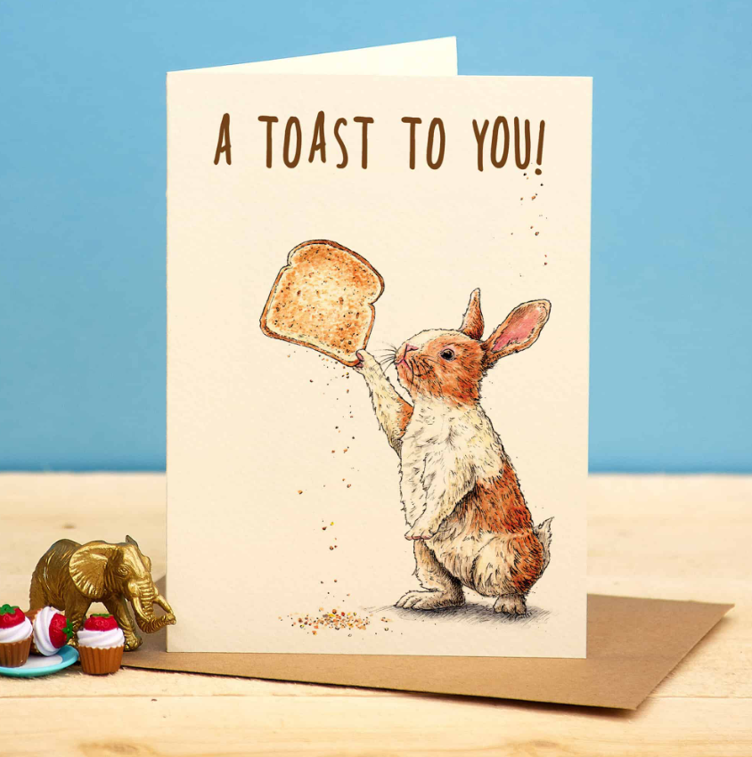 5x7 card with blank interior and includes envelope