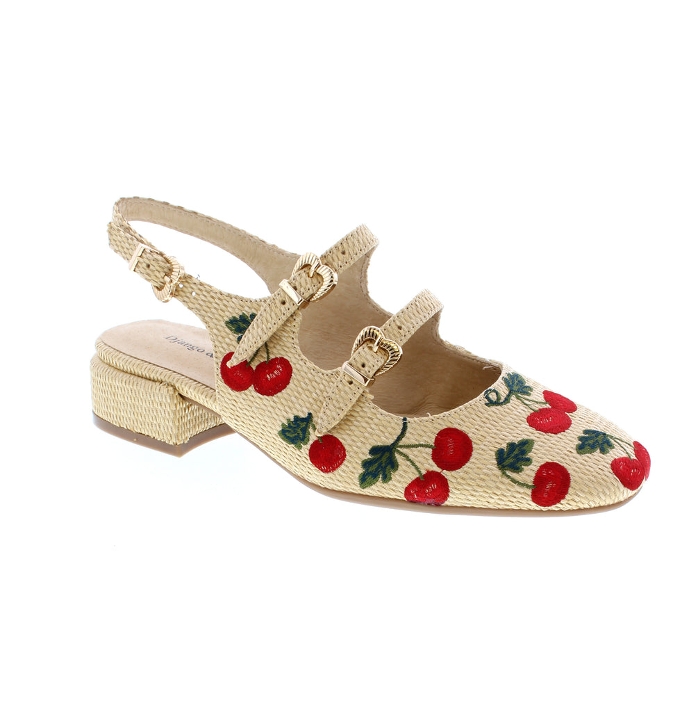 Introducing the Django & Juliette Virazy that bridges the gap between casual comfort and polished sophistication. The eye-catching cherry graphic print adds personality to your seasonal wardrobe.