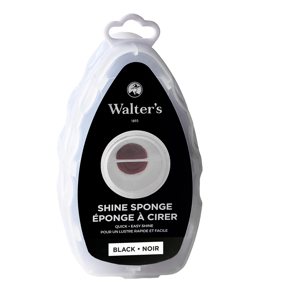 Walter's Shine Sponge delivers professional-grade polish in a convenient 22 oz format. Engineered specifically for black leather, this sponge instantly restores deep luster and rich color to your footwear. The formula features a subtle, pleasant fragrance that leaves shoes smelling fresh while you shine. Perfect for maintaining the pristine appearance of premium leather shoes season after season.