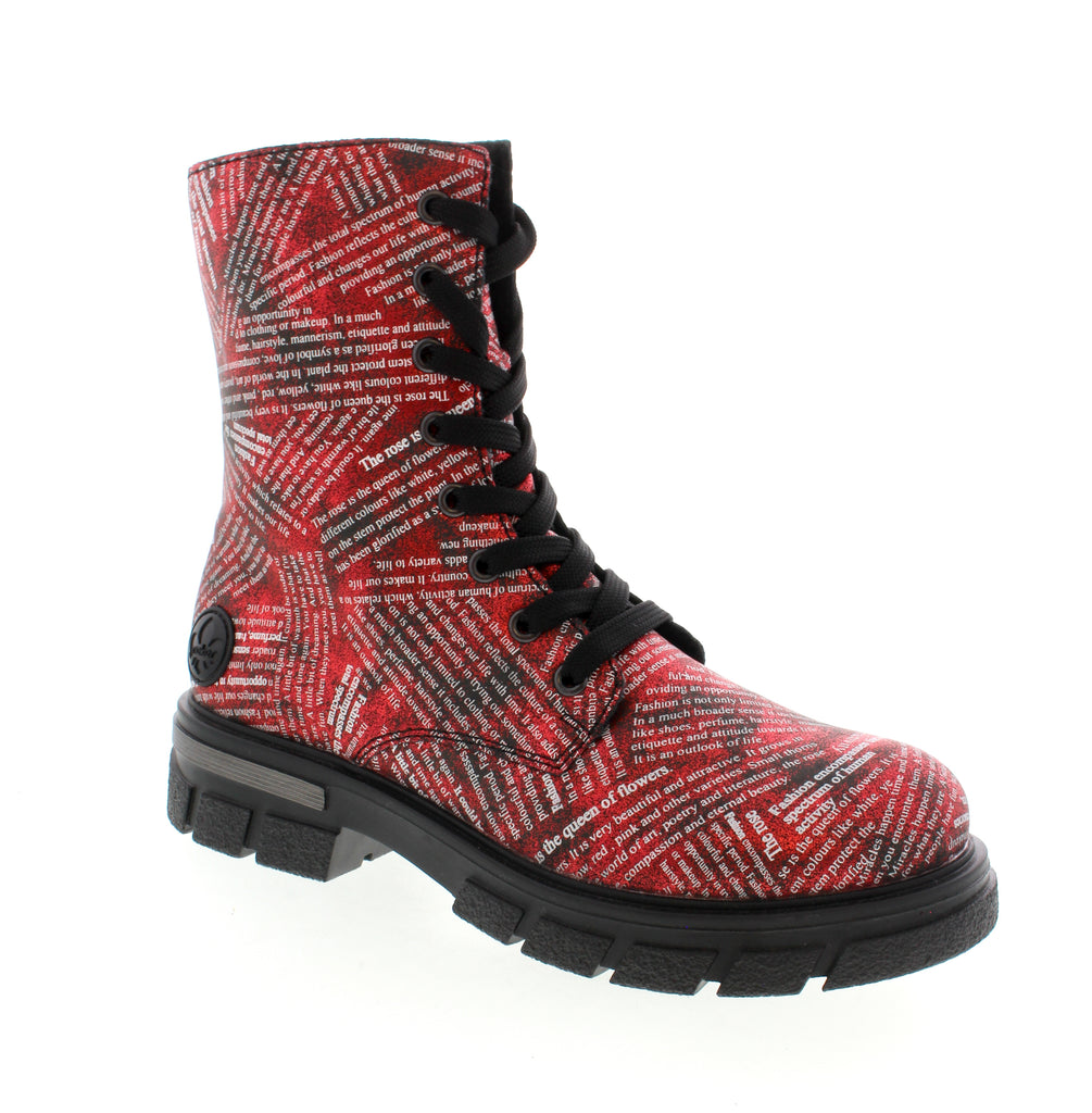 This unique Rieker boot which features a hip graphic design and comfortable fit, this essential piece will add a pop to every ensemble.