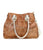 The Bed Stu Bruna bag offers luxurious style and convenience. Crafted from two-tone leather, it features X inlay details across the front and comes with adjustable straps for shoulder and cross-body wear. There is a zipper closure and interior pockets with a center divider and a key FOB, all lined with cotton. Embrace effortless elegance with the versatile Bruna bag.