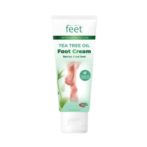 Transform your tired feet with All About Feet Foot Cream! Enriched with tea tree oil, this intense cream restores and rejuvenates your feet, leaving them feeling refreshed and moisturized. Simply massage in a circular motion for complete absorption. Say goodbye to tired feet and hello to happy feet!