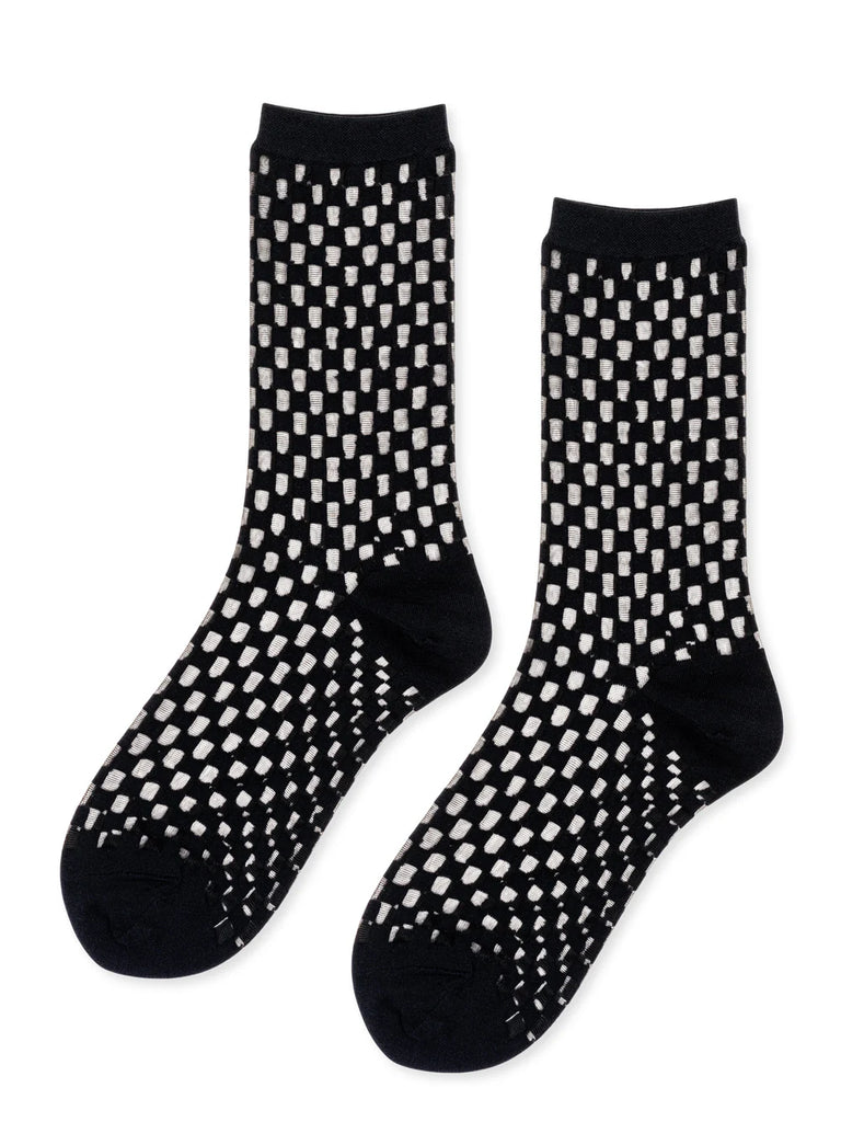 Hansel From Basel Anise Sheer Crew Socks - Black