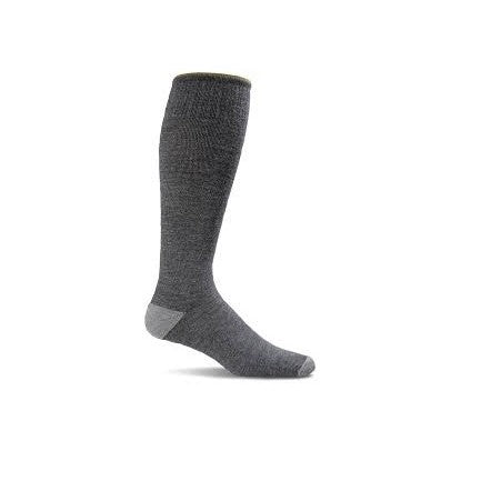 The Sockwell Elevation Grey socks utilize Accu-fit Technology and graduated compression to provide optimal comfort and support. With a turn welt top, arch support, and seamless toe closure, these socks offer a superior fit and eliminate discomfort.&nbsp;