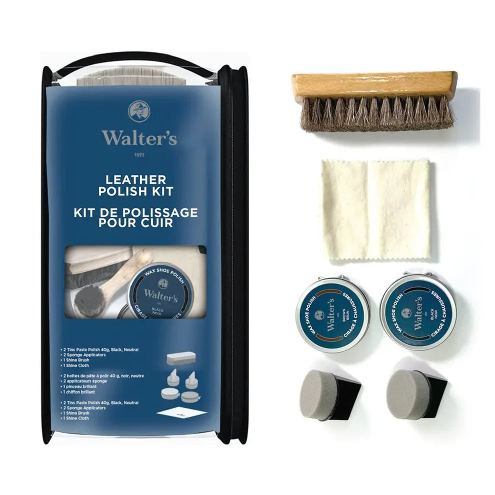 Keep your leather looking its best with our Complete Leather Care Kit, designed for long-lasting shine, nourishment, and protection & Whether you're at home, on the go, or prepping for work, this kit is perfect for maintaining all types of smooth leather shoes and accessories. Restore your footwear's natural beauty and extend its lifespan with professional-grade care in one convenient package.