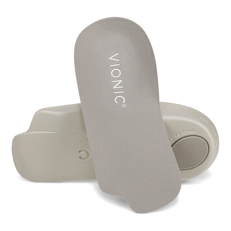 Vionic Relief 3/4 Orthotic provides targeted support for walking comfort throughout the year. Designed with a wedge heel style and anti-bacterial footbed, this unisex orthotic delivers shock absorption and pronation control. The 3/4 length design offers high arch support without covering the entire foot, making it ideal for everyday wear in most shoe styles. Perfect for those seeking reliable orthotic support with breathable, hygienic materials.