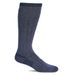 Sockwell Luxe Knee-High socks combine moderate graduated compression with premium comfort. Crafted from 41% Merino wool, 39% nylon, 14% alpaca, and 6% spandex, these knee-highs feature an ultra-light cushion sole for all-day support.