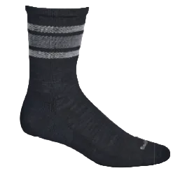 Sockwell Plantar Ease Retro socks deliver targeted arch support with an ultra-light cushioned sole, perfect for all-day comfort. Crafted from a premium blend of 33% Merino wool, 33% rayon from bamboo, 28% nylon, and 6% spandex, these crew socks offer breathability and durability.