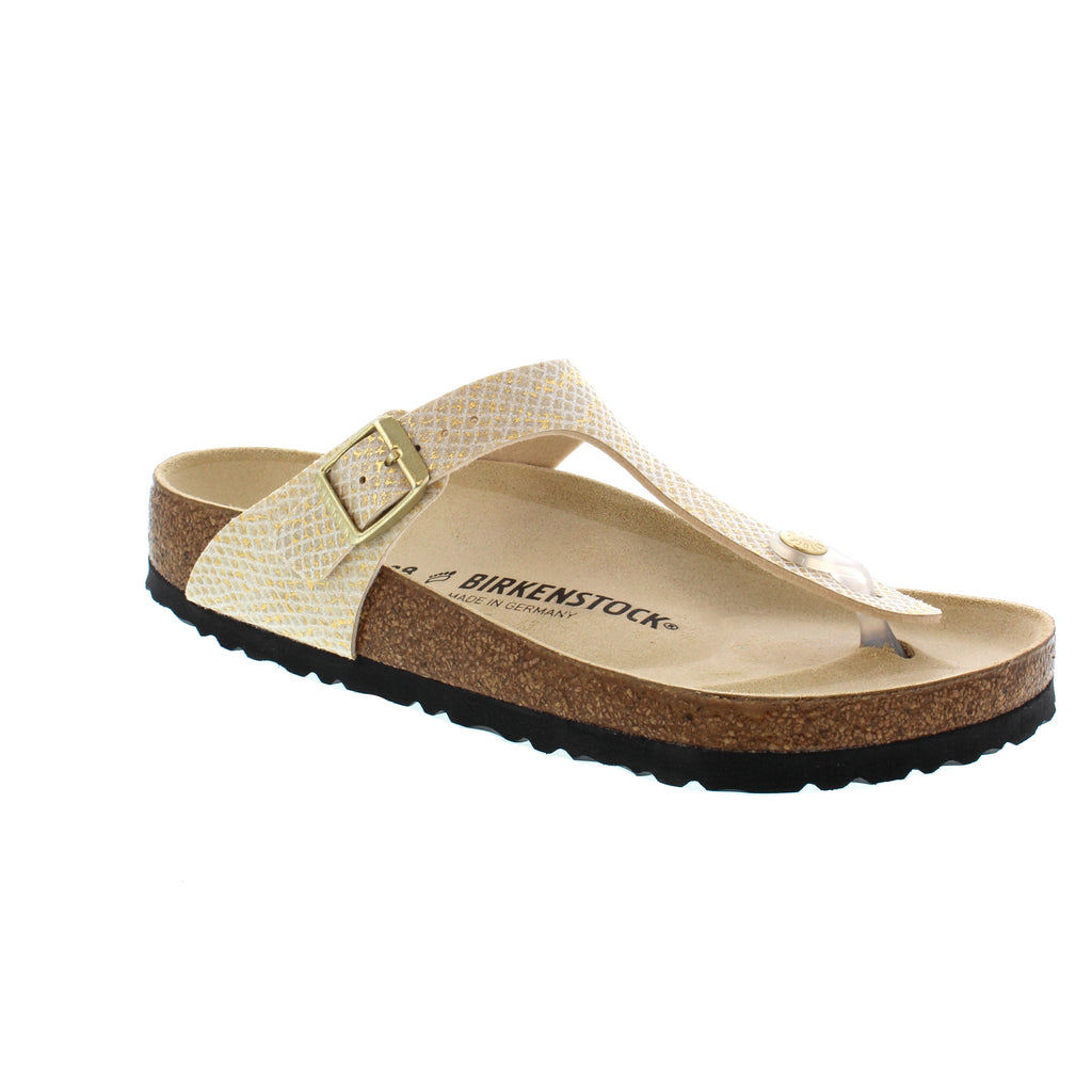 Gizeh is a modern, stylish, go-anywhere thong sandal. Featuring an original Birkenstock footbed with ultra-high-quality leather upper straps that wrap your feet in comfort and support.