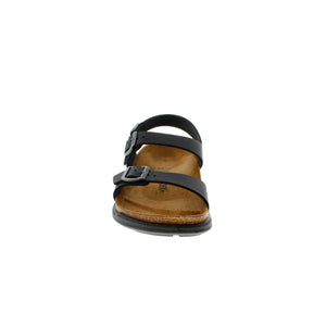 The Sonora sandal from Birkenstock is designed with an oiled leather upper, adjustable buckle closures, a back strap, a suede footbed, and a traction outsole to bring traction when needed. 