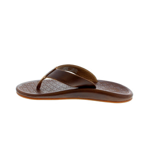 The Ilikai full-grain leather sandal features a kapa-inspired chevron print with a comfortable EVA footbed and a Wet Grip Rubber outsole for all the traction you need. 