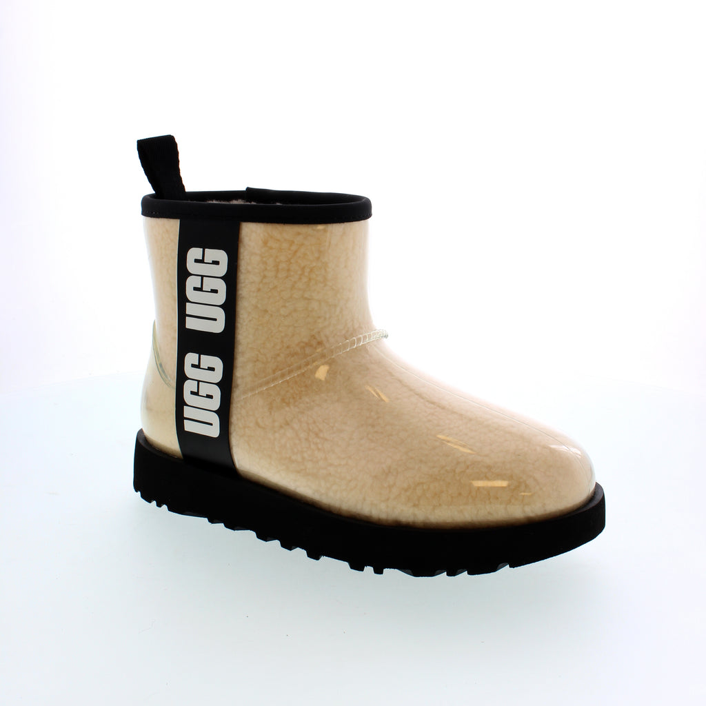 The Classic Clear Mini delivers fashion, function, and feel in this lightweight and warm boot. With a rating of -20 ͦC, translucent waterproof upper, faux shearling, UGGpure™ wool lining, and a removable UGGpure™ insole, these boots will keep your feet warm and dry!