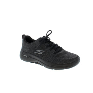 Skechers GO WALK Arch Fit features a Stretch Fit® features an athletic jersey fabric upper, lace-up front with removable Arch Fit® insole and a lightweight ULTRA GO® cushioned midsole.