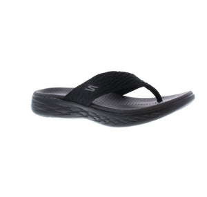 The Skechers On-the-GO 600 Sunny sporty 3-point thong sandal features a soft woven mesh upper, supportive contoured Goga Mat® footbed design, lightweight 5GEN® cushioning and a GO RUN® 600 outsole design to keep up with your active lifestyle!