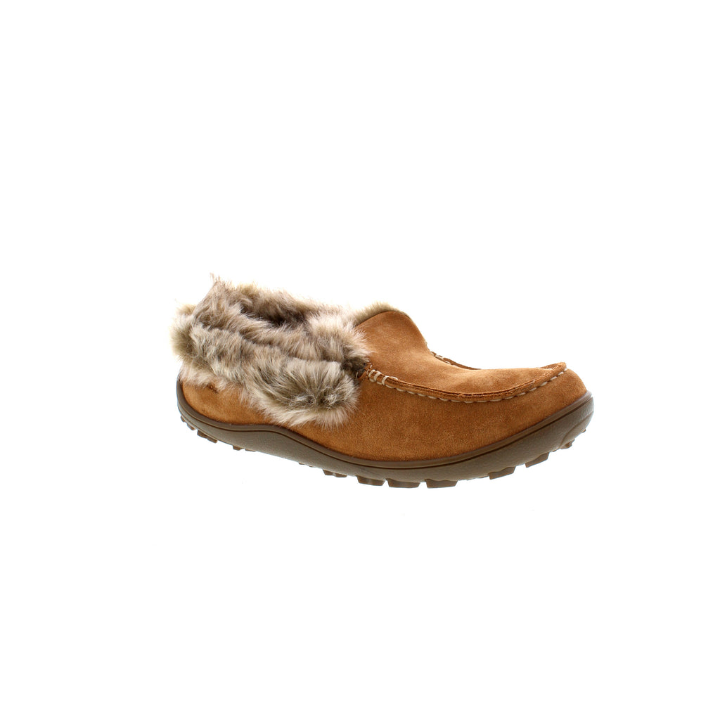 The Minx™ Omni-Heat™ slip-on has a soft suede and faux-fur upper. Designed with Omni-Heat™ reflective thermal lining and an Omni-Grip™ non-marking outsole, your feet will stay warm and cozy in these comfortable slippers!
