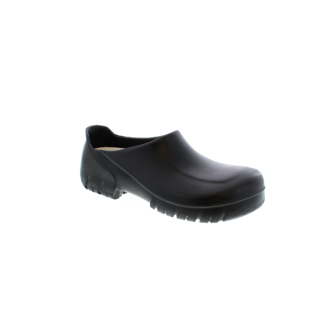 The A 640 PU clog covers all hygiene standards and nonslip properties. Designed with a nonslip treaded sole for maximum grip in kitchens and the food industry, a steel toe cap to protect against impacts up to 200 joules, oil and grease resistant, water-resistant, and features a removable, washable anatomically shaped cork-latex footbed and is certified in accordance with EN ISO 20345:2011 SB E (SRC category).