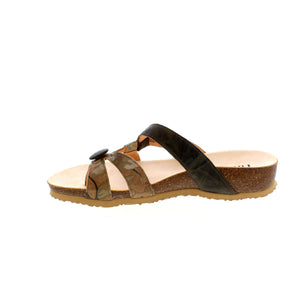 The Julia thong has multiple leather straps and a cute button accent! This sandal is a summer must-have in our books!