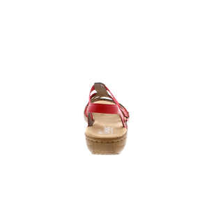 Rieker's comfort sandals feature high-quality materials, a colorful, strappy chevron-designed upper, and a microfiber footbed to relieve foot pressure - these sandals will keep your feet supported all day long! 