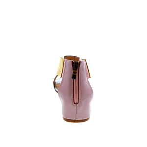 Tamara London Abbie features a metallic leather, geometric upper for a fashion-forward, modern design in this beautiful heeled sandal!