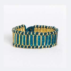 Ink+Alloy Reversible Enamel Bracelet - Teal