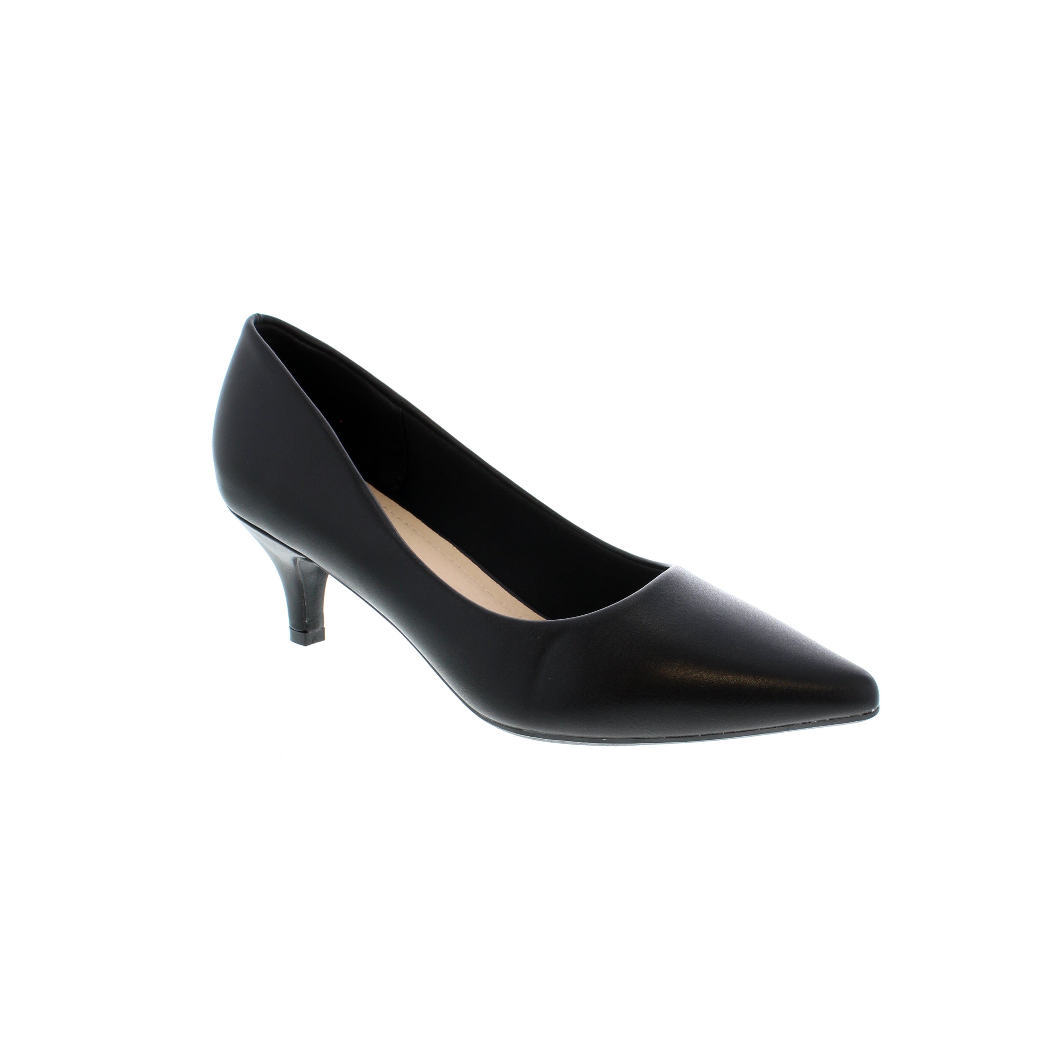 Low heel clearance formal pumps