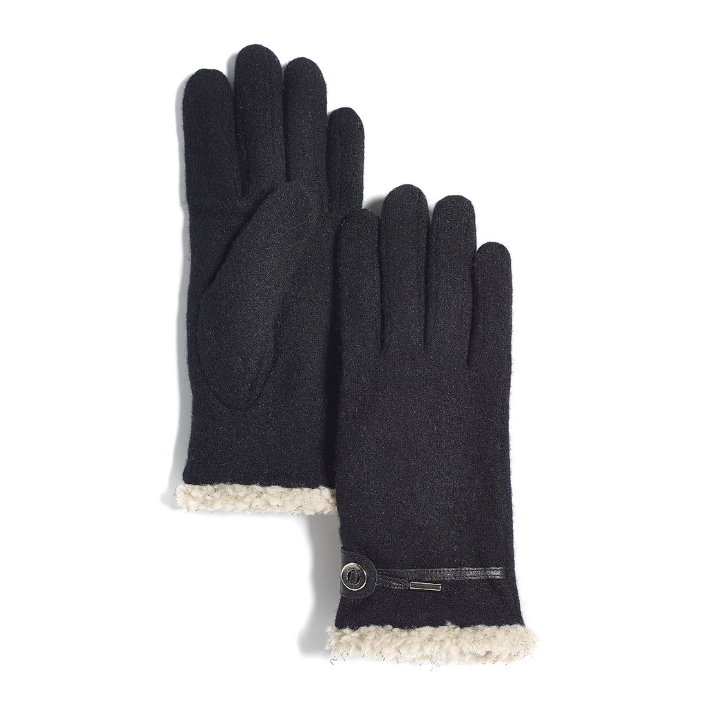 The Alma mitt is made from comfy jersey fabric and features soft Sherpa lining and elasticized wrist to keep your fingers toasty. Featuring a beautiful upper to help you stand out. 