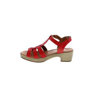 The Remonte D0N50-33 strappy sandal is designed with a velcro-adjustable strap for a customized fit. This heeled sandal features a soft footbed to keep your feet looking and feeling their best!