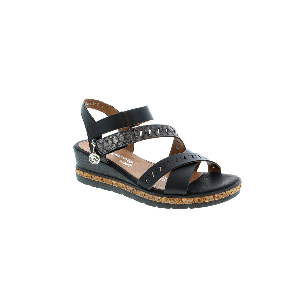 This beautiful wedge sandal features a metallic reptile and perforated strap design, giving you the perfect amount of edge for every day! Designed with a shock-absorbing footbed, your feet will look and feel their best!