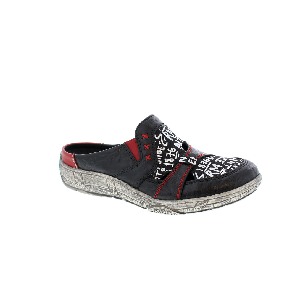 Slip into comfort in these slide sneakers from Remonte. Featuring bright red accents and polka-dot pattern. With elastic side panels for easy on/off, these shock-absorbent, orthotic-friendly slides are easy to slip on and head out the door! 