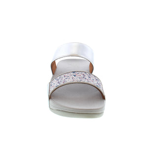 FitFlop Lulu Glitter Splash Slides - Silver