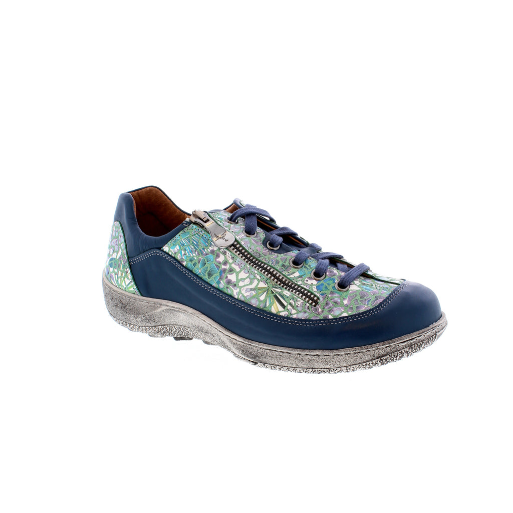 The colorful lace-up D-You shoes from Portofino are adjustable all the way to the toes! Featuring a beautifully patterned leather upper, leather lining, orthotic friendly, and a wide opening to allow for AFO braces.