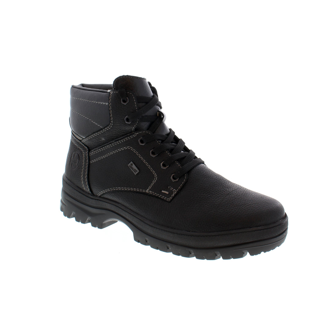 Keep your feet warm and comfortable in these Rieker boots for men. With a lace-up front for a secure fit, lambs woold lining with TEX to keep your feet dry and warm, and a gripped and flip grip for ultimate traction on ice and snow - your feet will stay supported on all your adventures.  