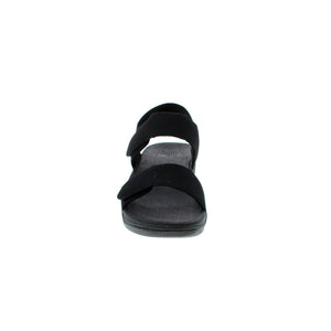 The FitFlop Lulu Adjustable Shimmerlux sandal is designed for comfort and style. Crafted with leather upper, round toe, and light arch support, these sandals are shock absorbent and have both a velcro and halter strap closure. With an elevated rocker bottom and flatform heel, they're perfect for casual everyday wear.