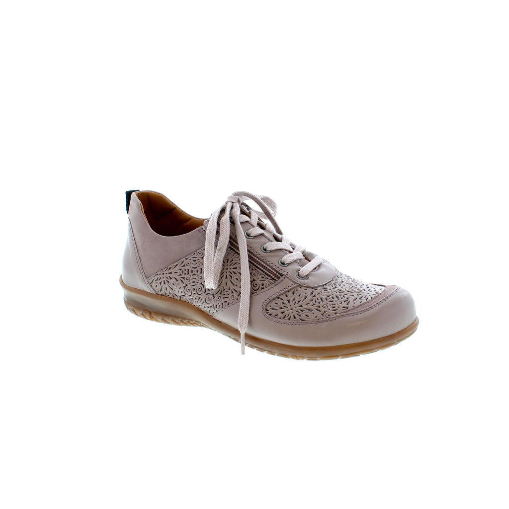 The Portofino Katia sneaker offers a secure, comfortable fit with a dual zipper entry and supportive footbed. This shoe is perfect for everyday wear and has a perforated upper and lace-up closure to ensure lasting breathability and support. Enjoy superior comfort and style with the Katia.