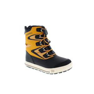 Merrell Kids Snow Bank 3.0 Waterproof boots feature M Select™ Warm 200 grams of insulation and are rated to -25F. These boots are crafted with a Vibram® Arctic Grip® outsole to keep feet gripping on ice and snow. 