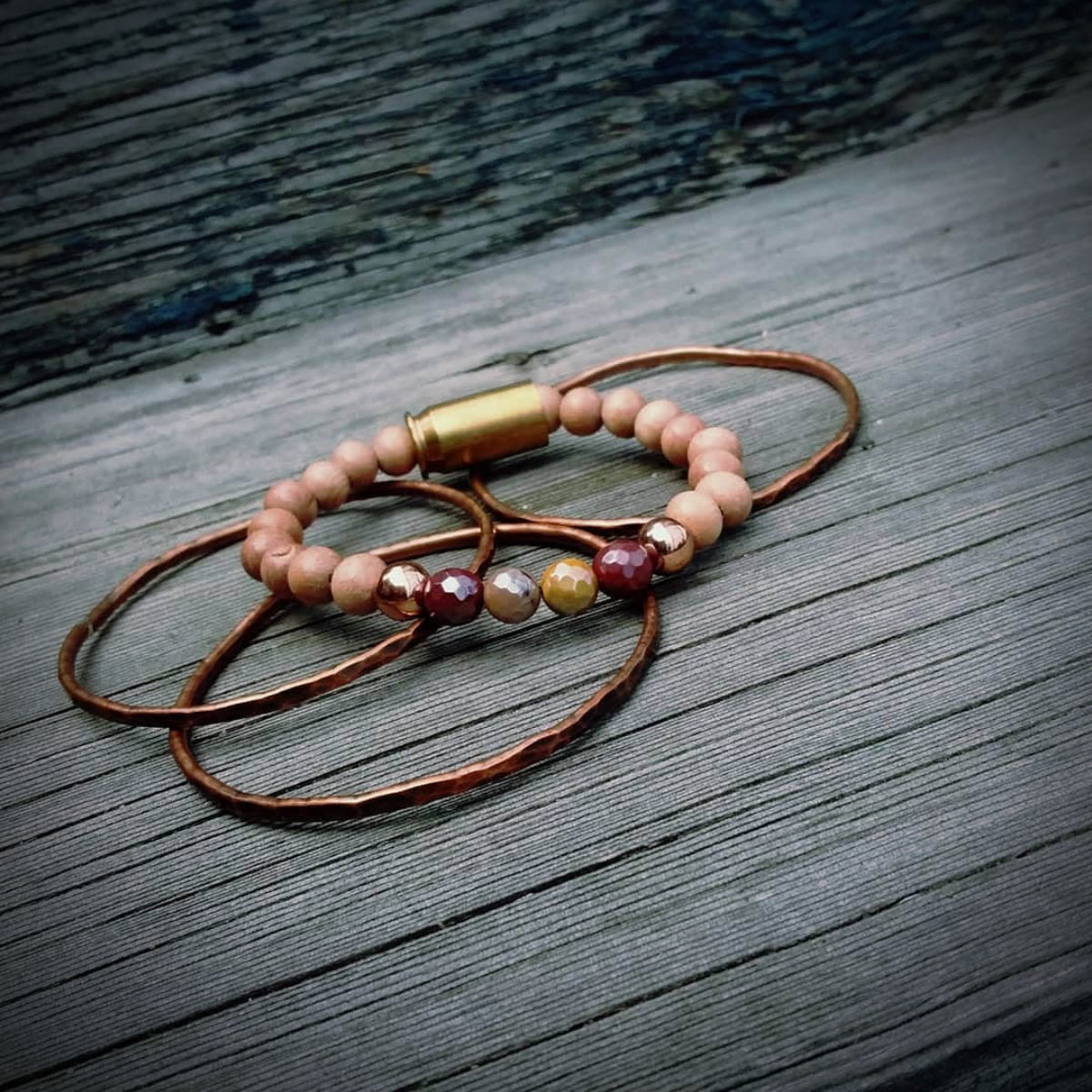 Bullet's N Beads Bracelet Mookaite/Rosewood – Sole City Shoes