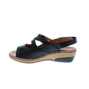 Add this quality sandal to your summer wardrobe for a stylish and comfortable fit! Featuring three adjustable velcro straps for a custom fit, and gentle arch support to keep your feet feeling good all day long!